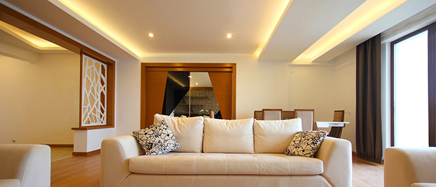 Condo's favorite: LED strips and extrusions in residential living room also suitable for commercial application